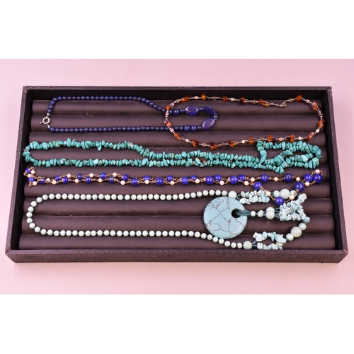 103 - Mixed Tray Including Turquoise Bead necklace, Hallmarked Silver Necklace and More