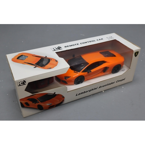 138 - RW Jian Feng Yuan Remote Control Model Lamborghini Aventador Coupe in Orange Scale 1:14, Appears Unu... 