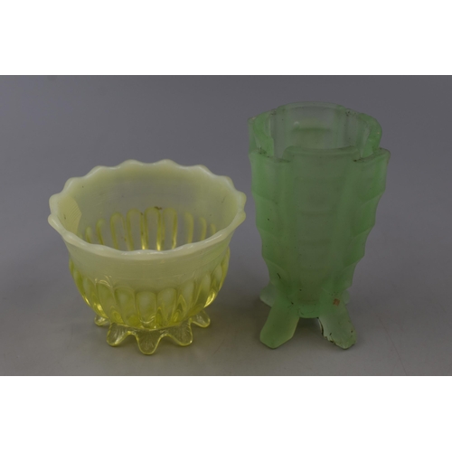 306 - Five Pieces of Uranium Glassware, Tallest Approx 6.5