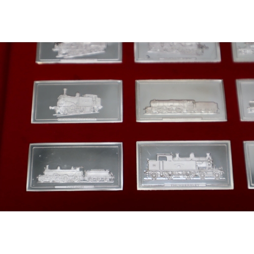 308 - Great British Locomotives 1975 Sterling Silver Ingot Set (50) Complete with Presentation Case and Bo... 