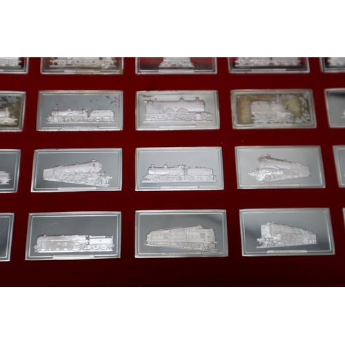 308 - Great British Locomotives 1975 Sterling Silver Ingot Set (50) Complete with Presentation Case and Bo... 