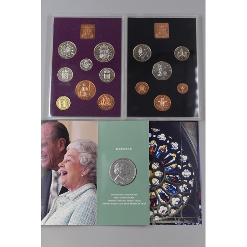 153 - Two Royal Mint Coinage of Great Britain Coin Sets (1970 & 1971) and a 2007 Diamond Wedding &poun... 