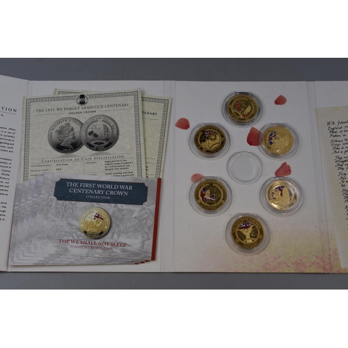 154 - Lest we forget with 6 gold plated coins