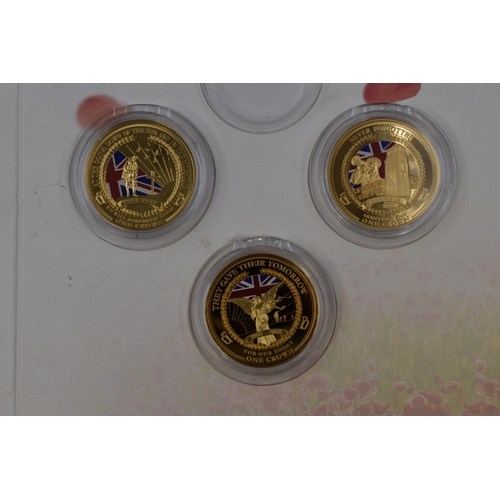 154 - Lest we forget with 6 gold plated coins