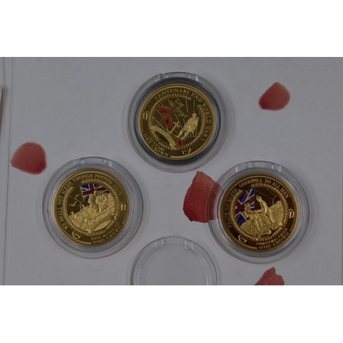 154 - Lest we forget with 6 gold plated coins