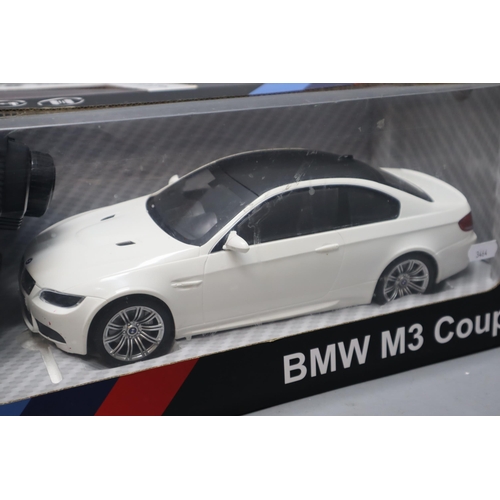 159 - Two R/C Model Cars, To Include BMW M 3 Coupe (Appears Box Has Been Opened) and Audi R8, Scale 1:14, ... 