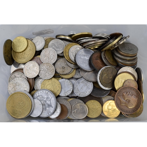 161 - Tub of mixed foreign and English coins (1kg 170g)