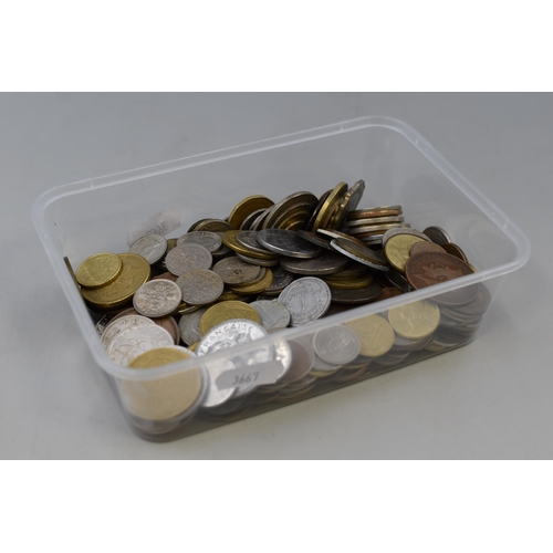 161 - Tub of mixed foreign and English coins (1kg 170g)