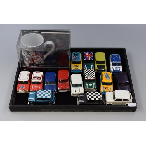 172 - Collection of Corgi Die-Cast Mini's Plus a Cased Mugshots Italian Job Ceramic Mug and Coaster Set al... 