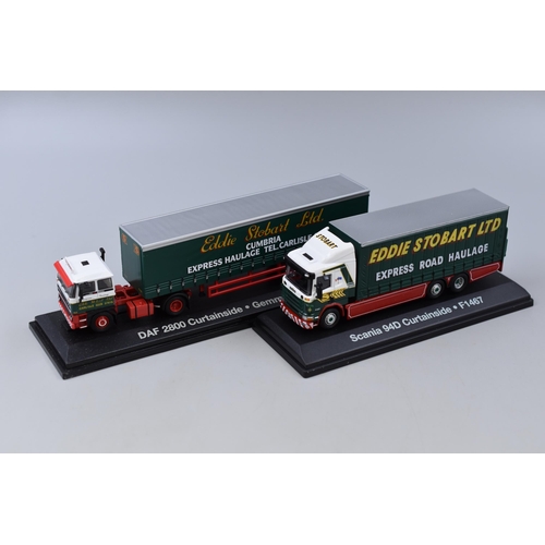 195 - Two Eddie Stobart Die-Cast Special Edition Collectiors Models by Atlas Editions to Include 'DAF 2800... 