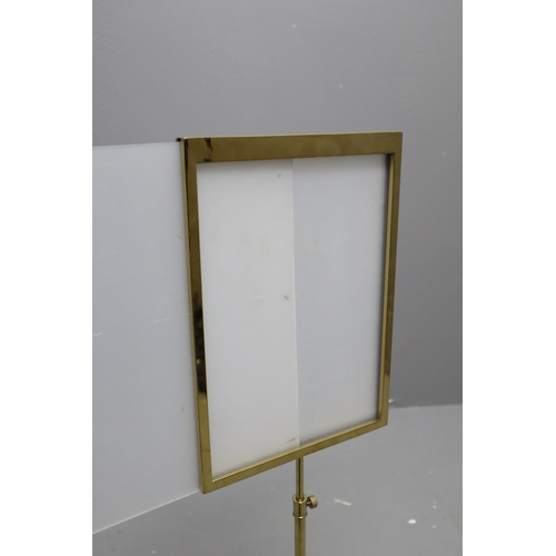 364 - Brass display stand A4 sized paper will fit inside