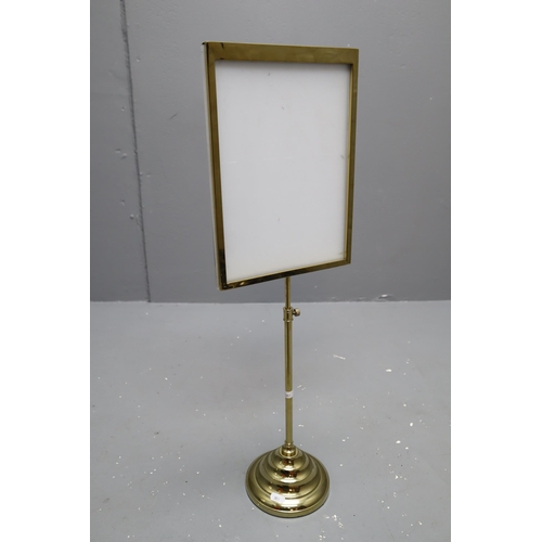 364 - Brass display stand A4 sized paper will fit inside