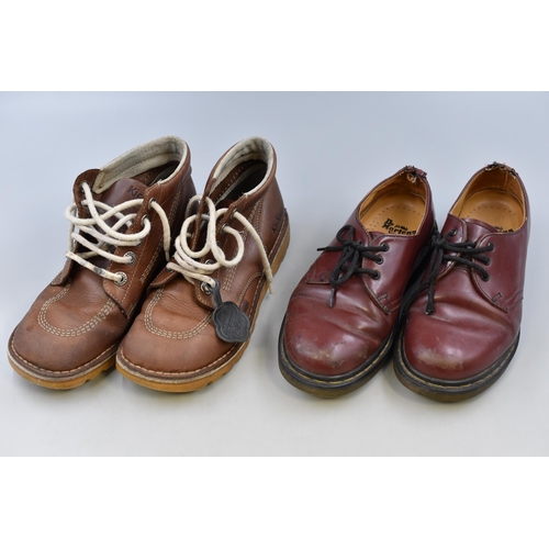 769 - Two Pairs of Quality Used Shoes (Size 4) Dr Martens and Kickers