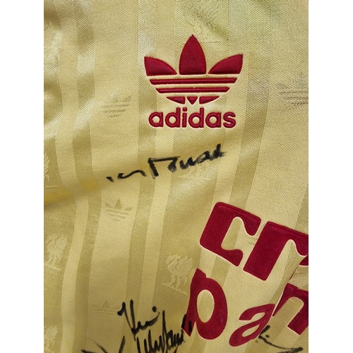 249 - Signed LFC Football Shirt. Has Various Signatures . Includes Ian Rush and Peter Beardsley