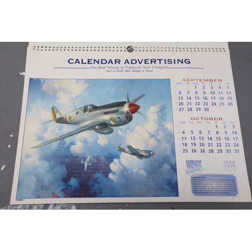 391 - Three Vintage Airplane Calendars, With Eurofighter Information Card