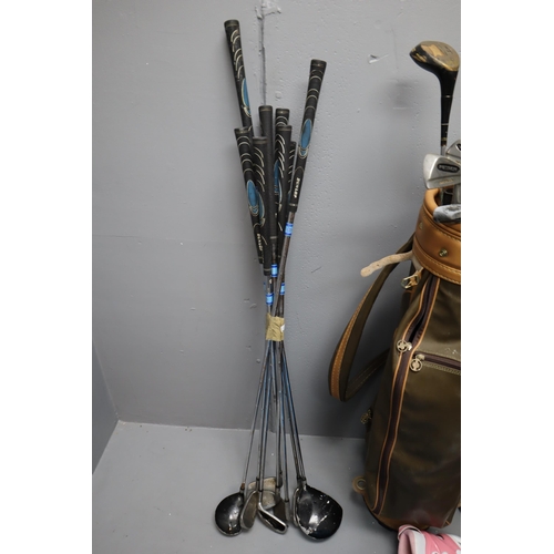 405 - Large Mixed Lot to Include Various Golf Clubs & A Golf Bag, PVC Venetian blind, LED Bulbs, Ferre... 