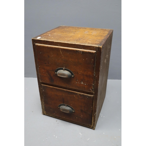 630 - Antique Hand Made Oak Two drawer Storage unit 18