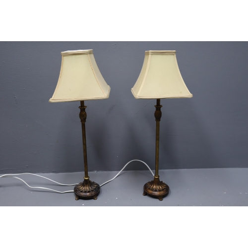 613 - A Pair of Bronze Effect Pineapple Table Lamps, Approx 22.5