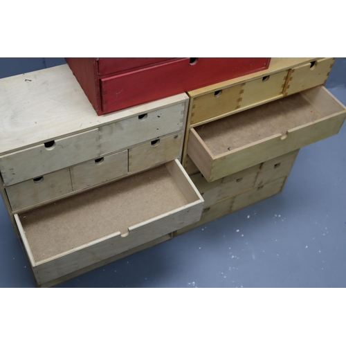 617 - Five Sectional Twenty Nine Drawer Storage Unit each Section Measures 16