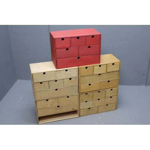 617 - Five Sectional Twenty Nine Drawer Storage Unit each Section Measures 16