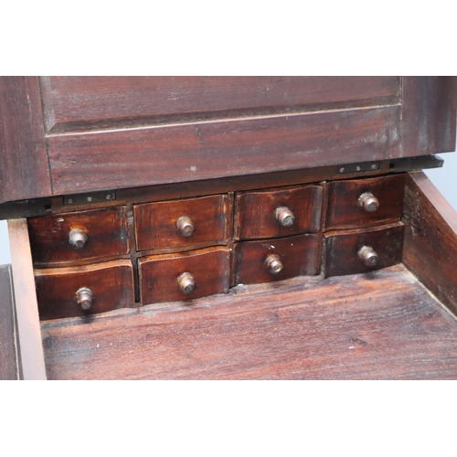 618 - Victorian style dark wood Davenport writing desk with 8 external and 8 internal drawers measures 34