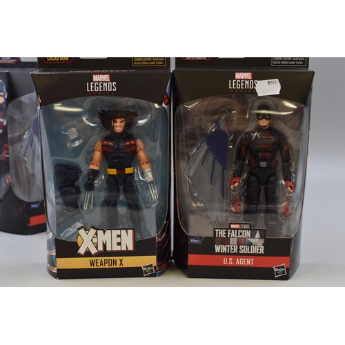 641 - Five Boxed Marvel Legends Action Figures To Include T'Challa Star Lord, Weapon X (Wolverine), And Mo... 