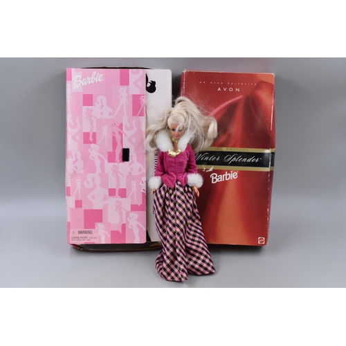 645 - Three Official Barbie Dolls two in Original Boxes including Winters Splendor, Timeless Silhouette an... 