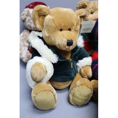 657 - Ten Original Branded Harrods Teddy Bears (1994, 1996, 1997, 1998, 1999, 2001, 2002, 2003,2004 and 20... 