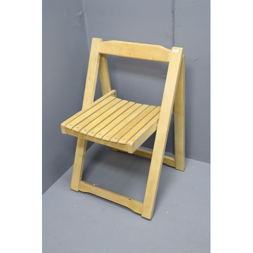 676 - Two Beech Wooden Folding Garden Chairs