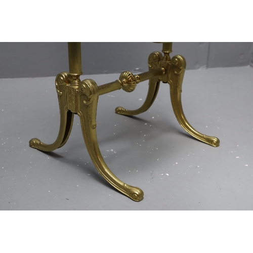 678 - A Brass Art Nouveau Style Cheval Mirror, Approx 61.5