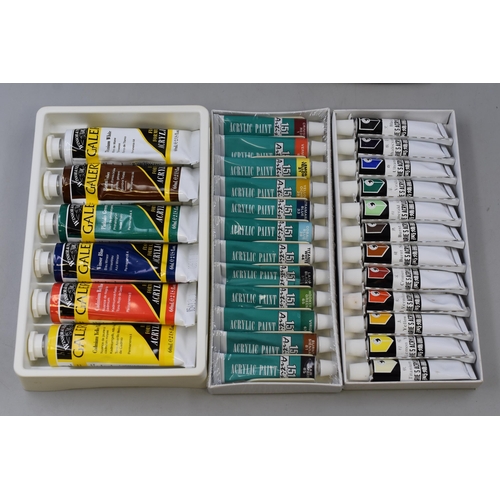 809 - Three Complete Sets of Artist Acrylic Paints to include Winsor and Newton, and others