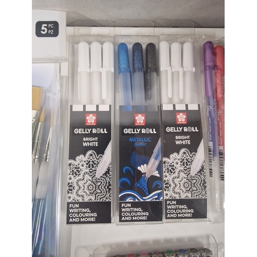 812 - Selection of Artists Materials includes New Royal Langnickel Paint Brush Set, 3 New Packs of Sakura ... 