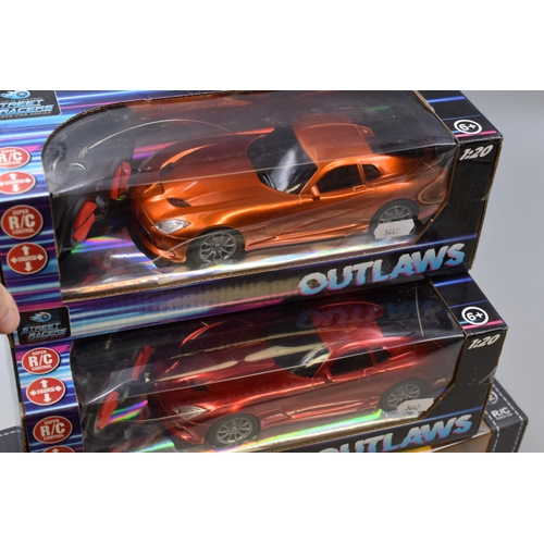 424 - Collection of Three R/C Cars to Include' Rastar Mini Cooper S Countryman and Two Street Racers Outla... 