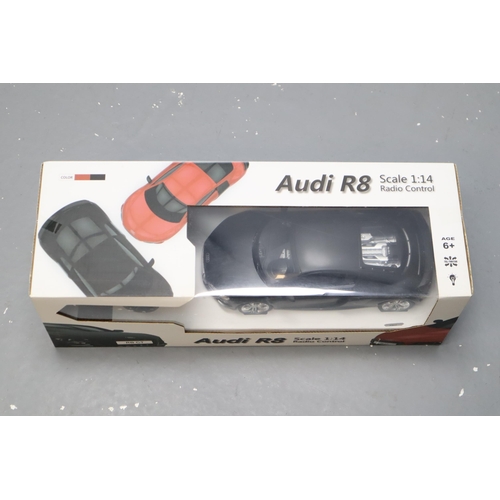 426 - RW Jian Feng Yuan Radio Control Model Audi R8 in Black, Scale 1:14, Appears Unused, In Original Box