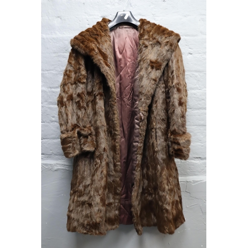 712 - A job lot of 4 mid century of real fur coats, two short and two long, one real sheep skin