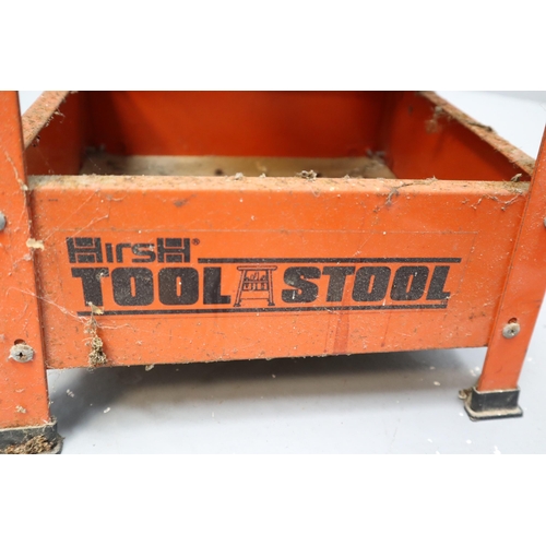 716 - Two Items to include a Workzone Rotational Bench Vice and a Vintage Tool Stool