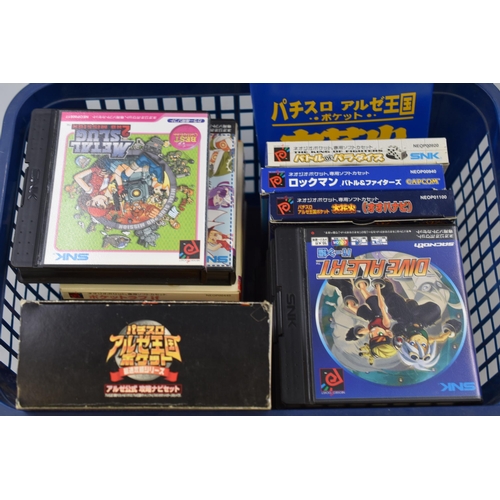 572 - Neogeo Pocket color completed in box with games including: Hanabi, Dive alert, Metal slug 1st missio... 