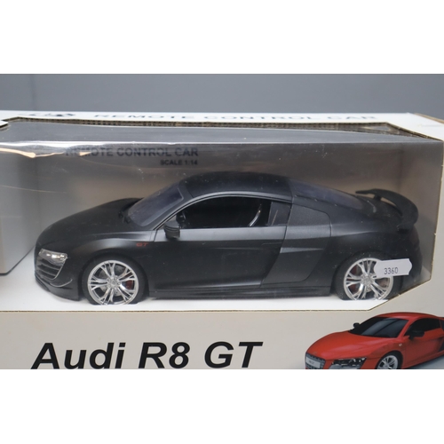 472 - RW Jian Feng Yuan Remote Control Model Audi R8 GT in Black, Scale 1:14, Appears Unused, In Original ... 