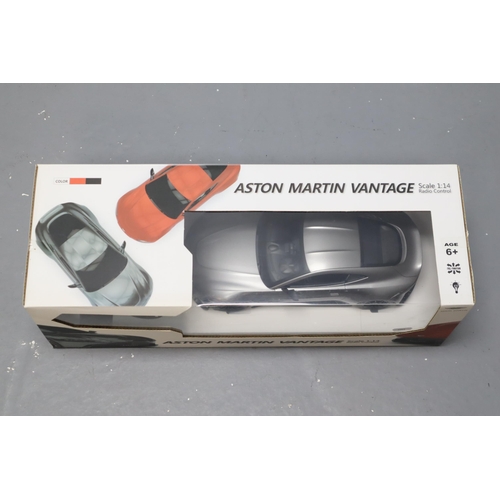 473 - RW Jian Feng Yuan Radio Control Model Aston Martin Vantage in Grey, Scale 1:14, In Original Box, App... 