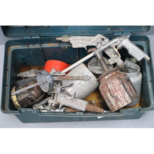 870 - A Toolbox Containing Various Spray Guns