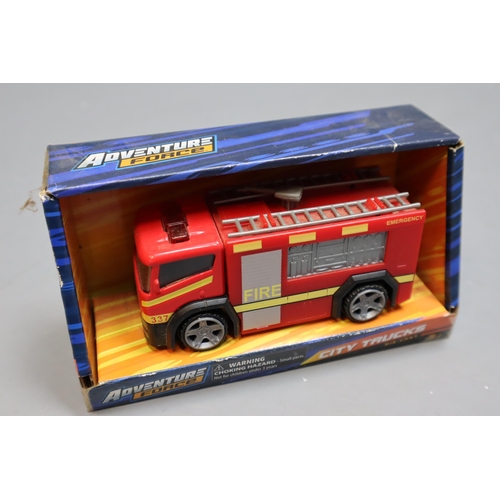 854 - Collection of Eight Boxed Firetruck Toys, All Appear Unused