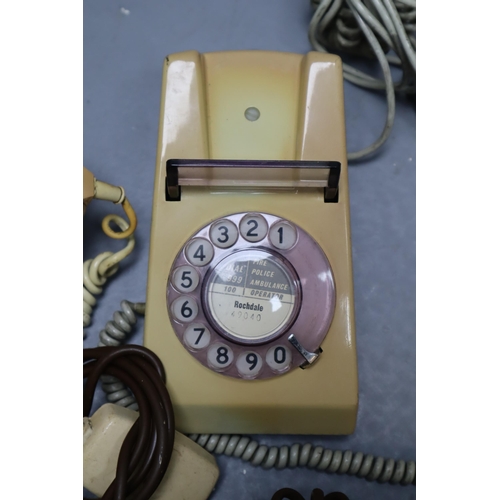 876 - Five Retro Rotary Telephones To Include GPO Trim Phone, Wall Mounted Phone, And More