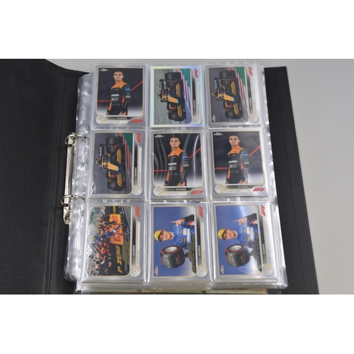 508 - A Folder Containing A Large Selection of F1 Topps Chrome Trading Cards