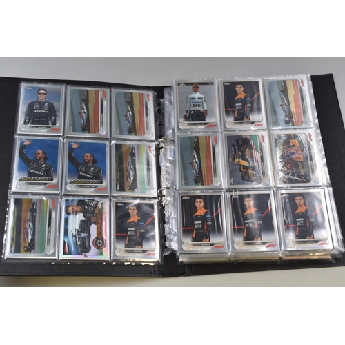 508 - A Folder Containing A Large Selection of F1 Topps Chrome Trading Cards