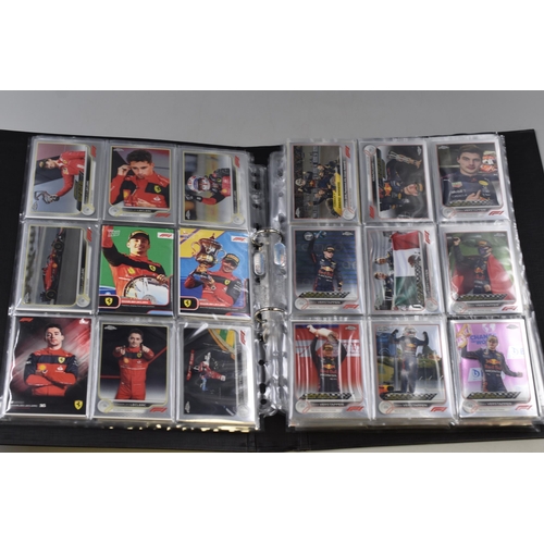 508 - A Folder Containing A Large Selection of F1 Topps Chrome Trading Cards