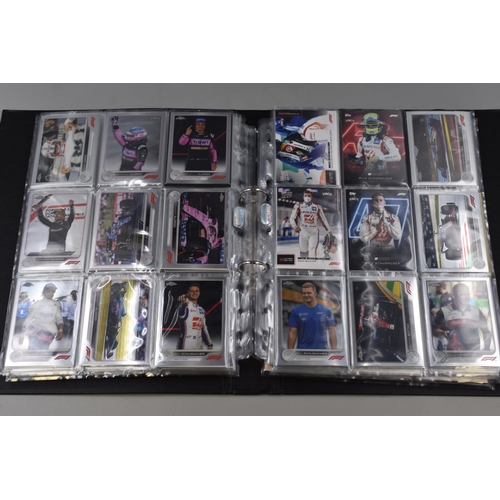 508 - A Folder Containing A Large Selection of F1 Topps Chrome Trading Cards