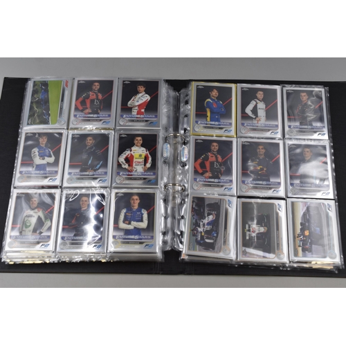 508 - A Folder Containing A Large Selection of F1 Topps Chrome Trading Cards