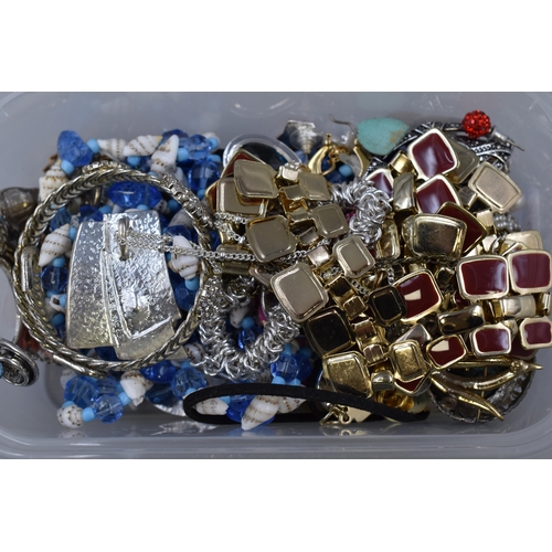 111 - A box full of unsorted jewellery