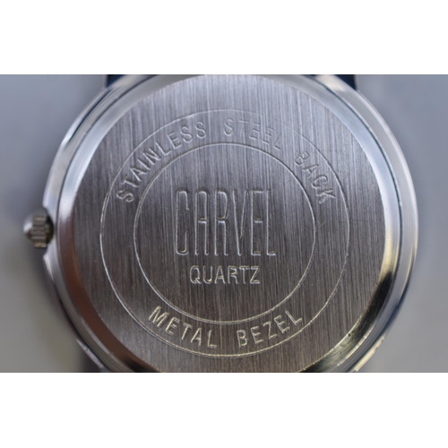 122 - A Carvel Quartz Gents Watch, In Presentation case