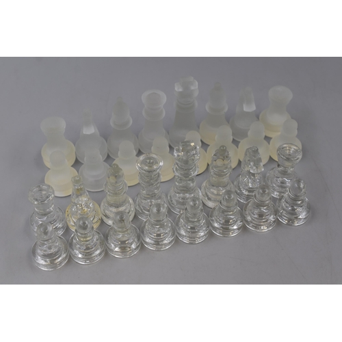 273 - Glass chess pieces (see through glass and frosted glass) (some a/f) (completed)